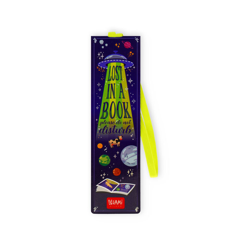 Illustrated Bookmark with Elastic Band - Space, Lost In A Book - Bookmark