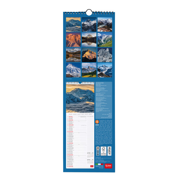Mountains 2027 Wall Calendar - 16 x 49 cm Mountains 2027 Wall Calendar - 16 x 49 cm