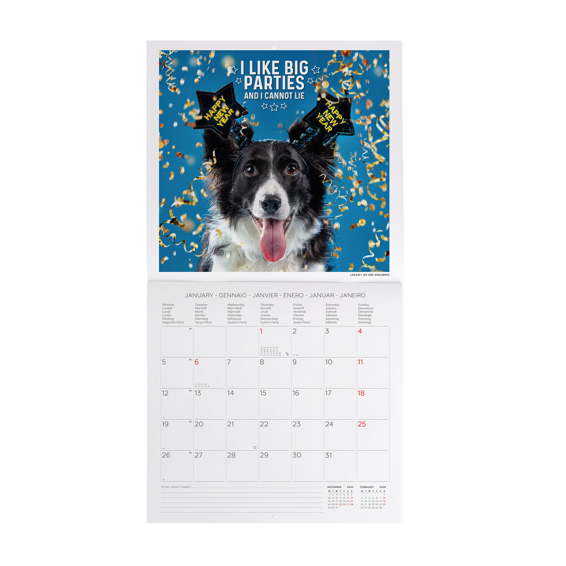 Calendrier Mural 2026 Wild Horses - Format 30x29 Cm, 12 Mois, 6 Langues, Signes Du Zodiaque, Espace Notes, Papier FSC - 11