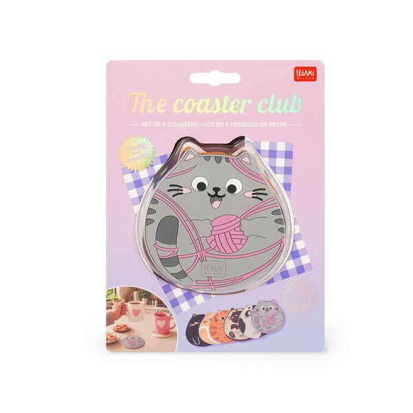 Set of Six Coasters - The Coaster Club - Kitty Set of Six Coasters - The Coaster Club - Kitty
