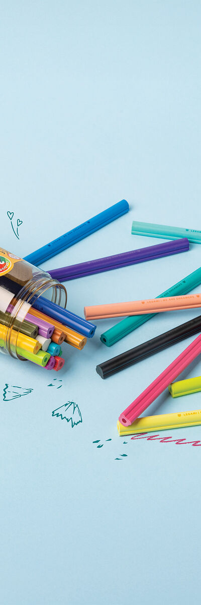 Legami 24 Buntstifte Teddy Friends - Mit Spitzer In PET-Behälter