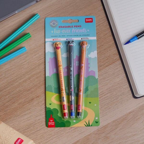 Set di 3 Penne Cancellabili - Erasable Pen - Fur-ever Friends Set di 3 Penne Cancellabili - Erasable Pen - Fur-ever Friends