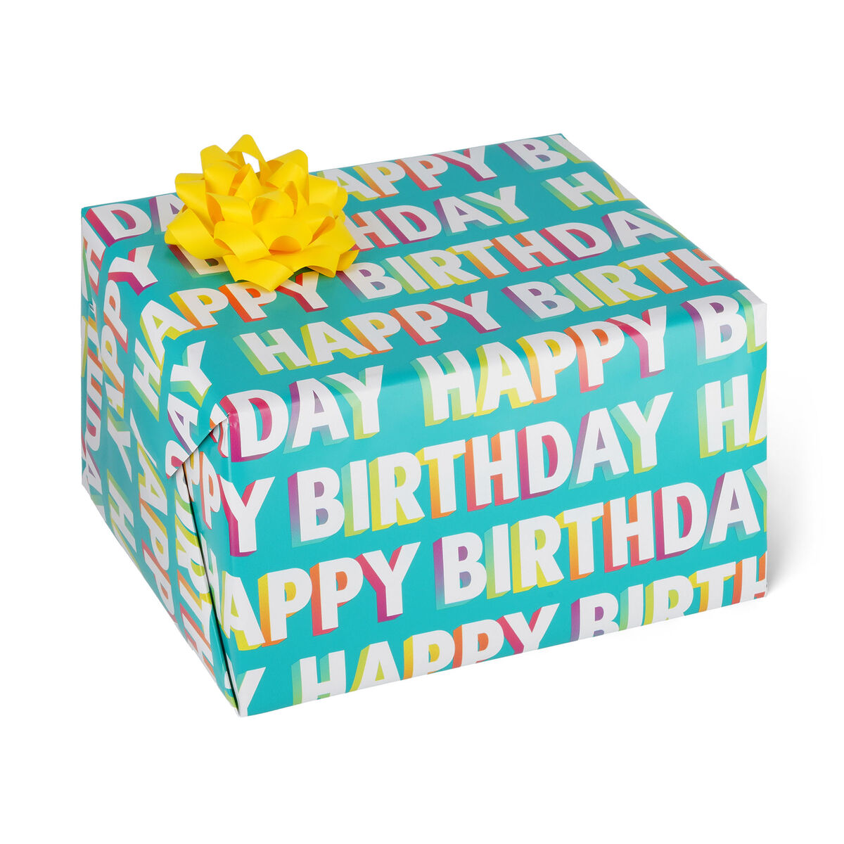 Topeedy - Rotolo di carta da regalo di compleanno, 43 cm x 12 m, in carta kraft con scritta Happy Birthday, perfetta per imballare regali di compleanno per familiari e amici, colore