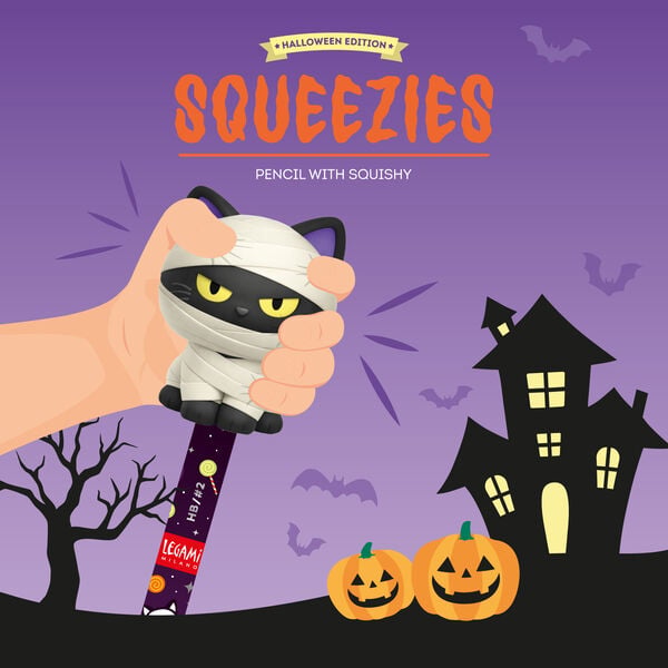 Lápiz Antiestrés de Halloween Mummy Cat «Nine Lives Later» - Squeezies