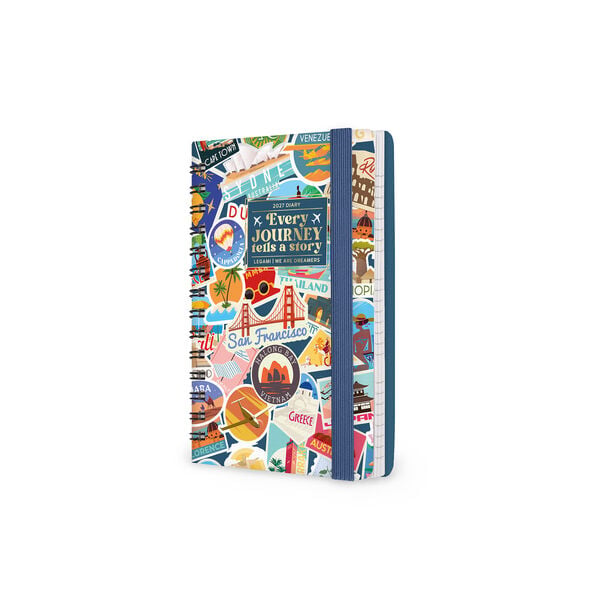 Agenda 12 Mesi Settimanale Small Spiralata 2027 - Travel Stickers