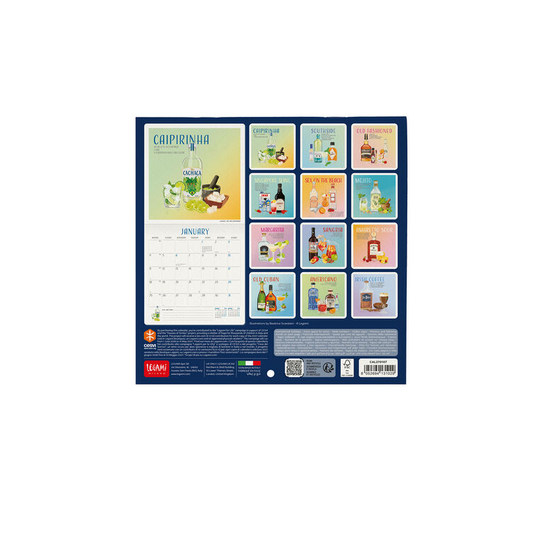 Calendario da Parete 2027 - 18 x 18 cm - Cheers Calendario da Parete 2027 - 18 x 18 cm - Cheers
