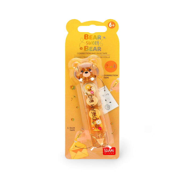 2-in-1 Korrekturroller und Kleberoller - Bear Sweet Bear 2-in-1 Korrekturroller und Kleberoller - Bear Sweet Bear