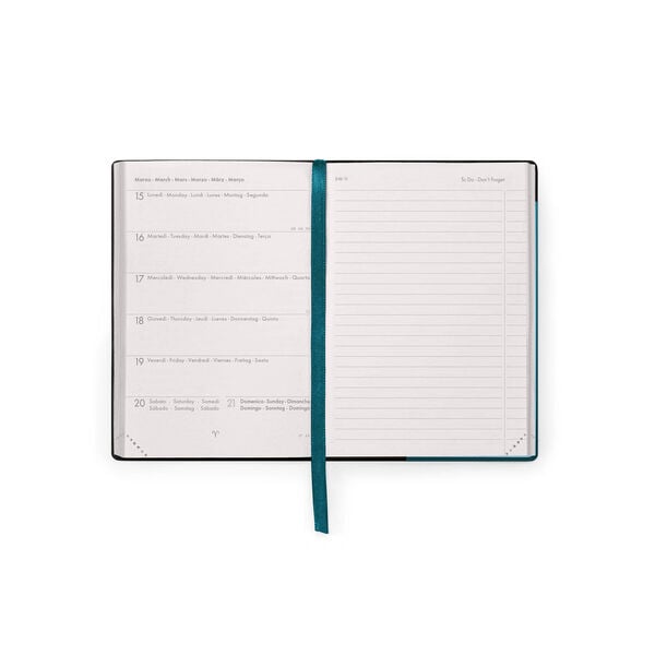 Agenda Semanal 2026/2027 16 Meses - Deep Teal - Small Con Libreta