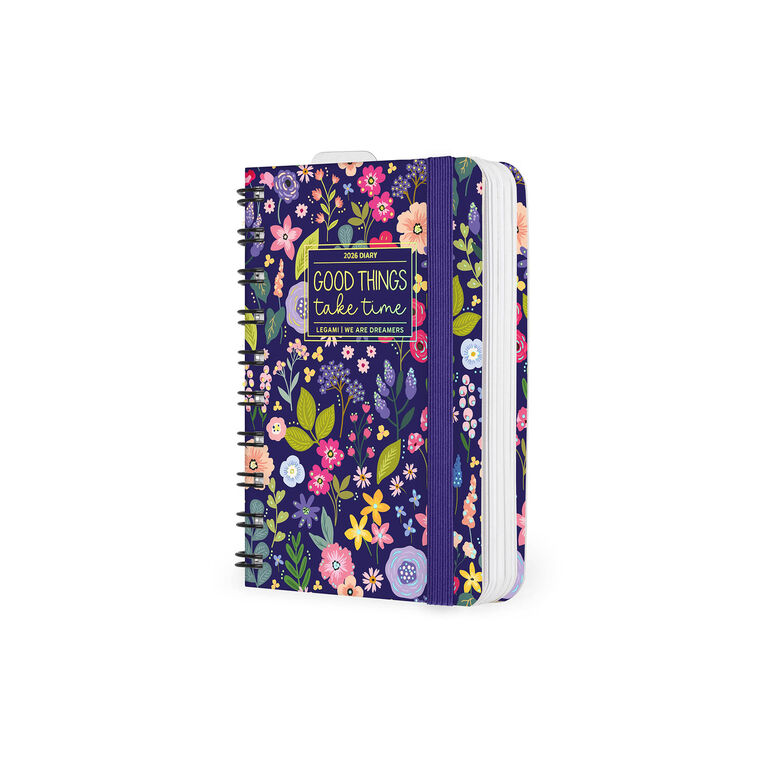Agenda 2026 Journalier M - 12 Mois, Format 12 X 18 Cm, Couverture Souple Carton, Poche Soufflet, Signet - Design Fantaisie
