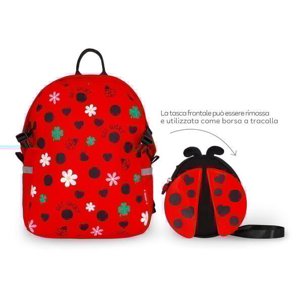 Zaino 2 in 1 con Borsa Frontale Rimovibile Ladybug - So Cute!