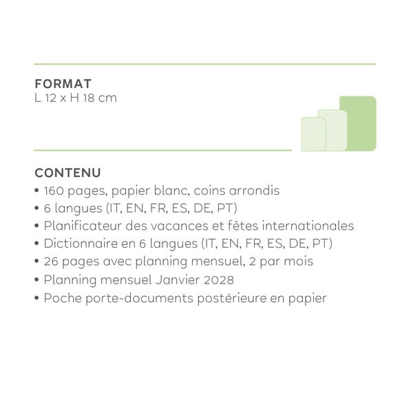 Agenda 12 Mois Semainier Photographique Medium 2027 - Croissant