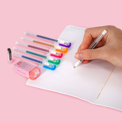 Glitter Pens and Unicorn Eraser Set