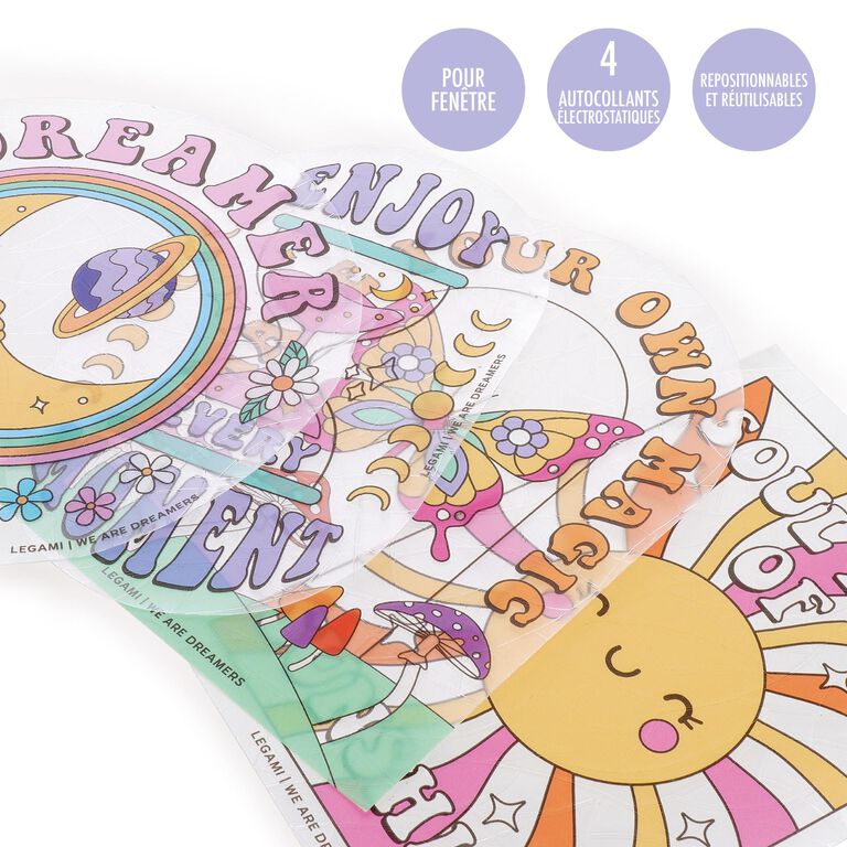 Set de 4 Autocollants Électrostatiques Attrape-Soleil pour Fenêtre - Rainbow Maker