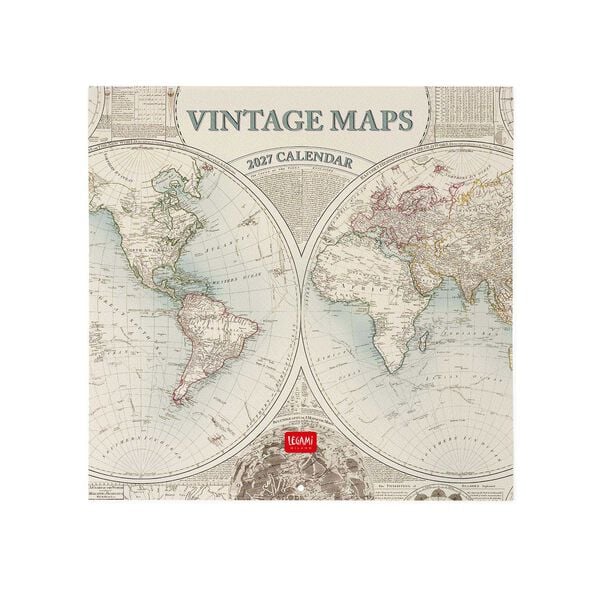 Calendario da Parete 2027 - 30 x 29 cm - Vintage Maps