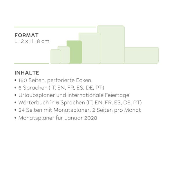 Terminplaner für 12 Monate Wochenübersicht Medium 2027 - Botanic Garden