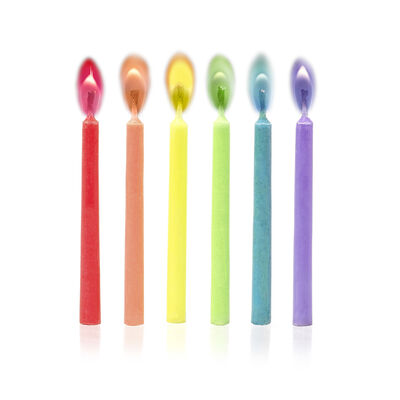 Party Candles with Coloured Flames