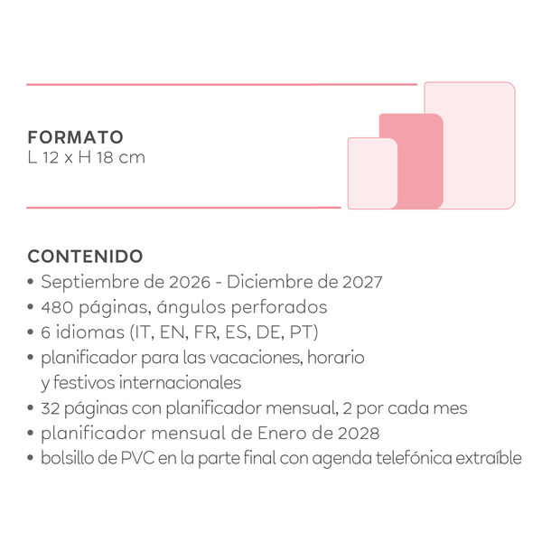 Agenda Diaria Fotográfica 2026/2027 16 Meses - Croissant - Medium