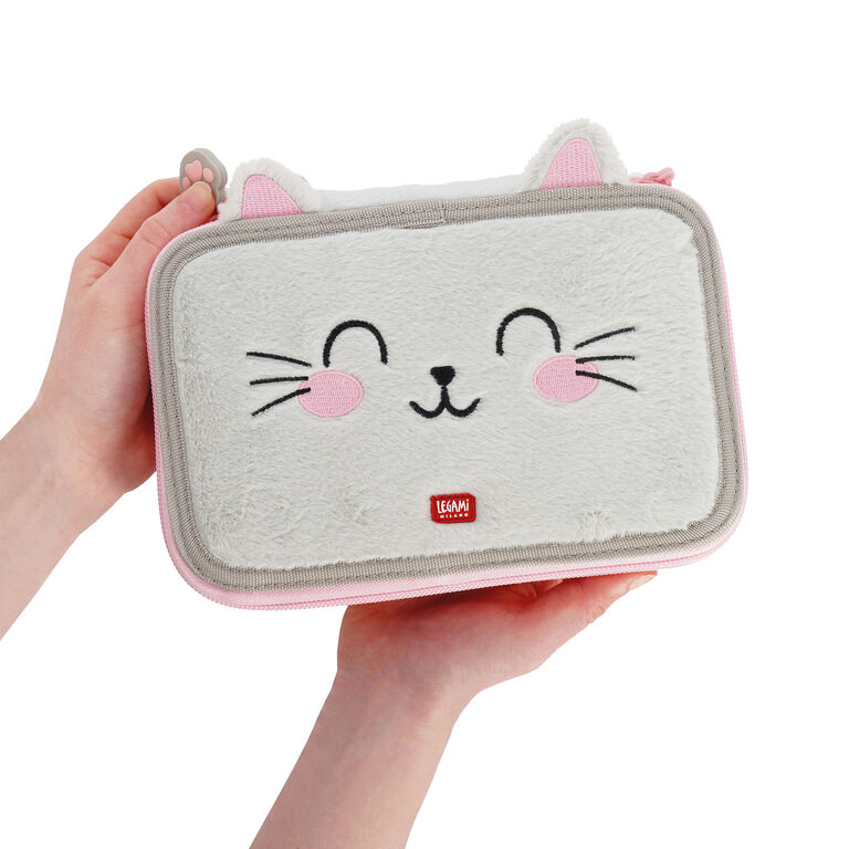 Astuccio 3 Scomparti - Kitty + 2 Penne Cancellabili
