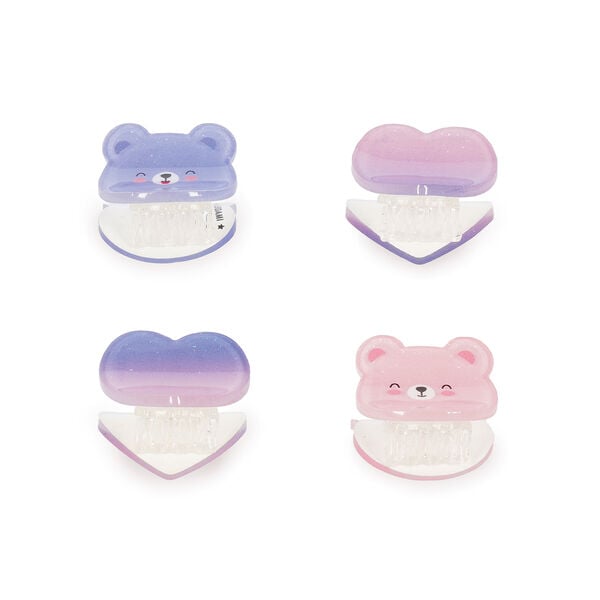 Set of 4 Teddy Mini Hair Clips - Clip me up!