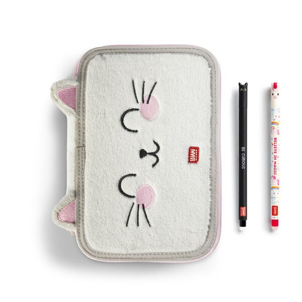 Pencil Case with Three Compartments - 3, 2, 1... Triple Fun - Kitty Pencil Case with Three Compartments - 3, 2, 1... Triple Fun - Kitty