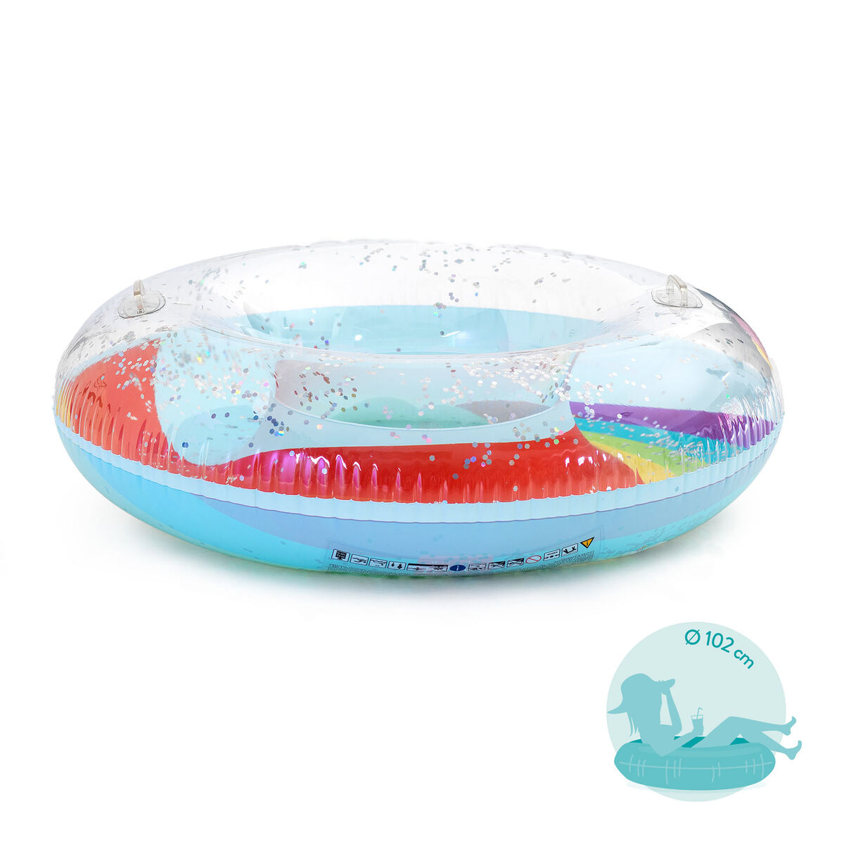 Inflatable Maxi Pool Ring - Good Vibes, , zoo