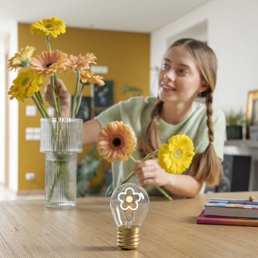 Deko-Tischlampe in Glühbirnenform - Daisy