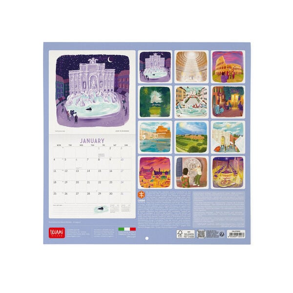 Calendario da Parete 2027 - 30 x 29 cm - Roma