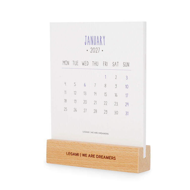 Calendario con Base in Legno - 2027 Calendario con Base in Legno - 2027