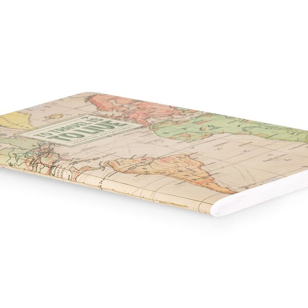 Liniertes A6-Notizbuch mit illustriertem Hardcover - Travel Map Liniertes A6-Notizbuch mit illustriertem Hardcover - Travel Map