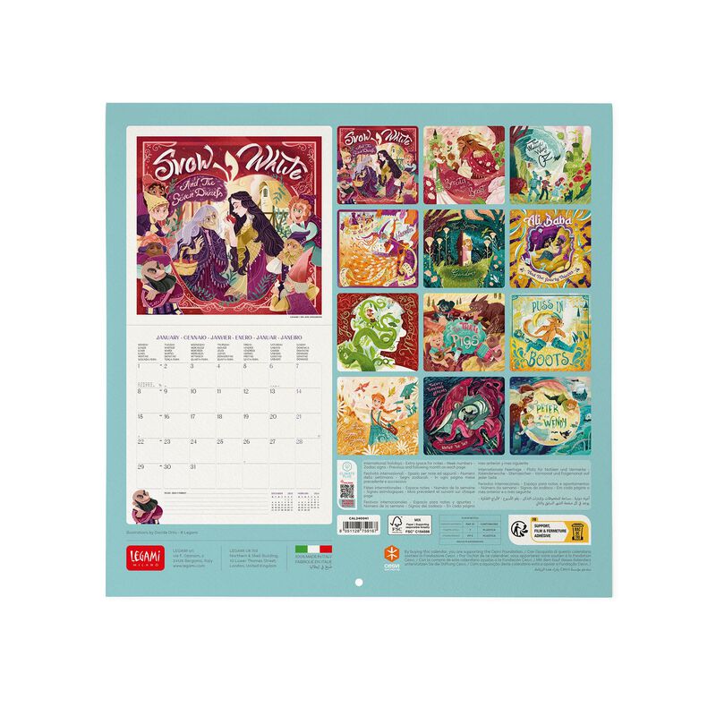 Wall Calendar 2024 - 30 x 29 Cm ONCE UPON A TIME 