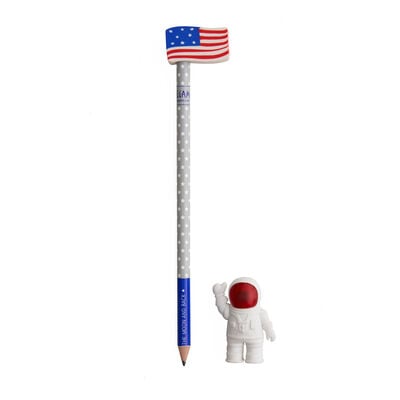 Set Of 2 Erasers And 1 Pencil - To The Moon And Back