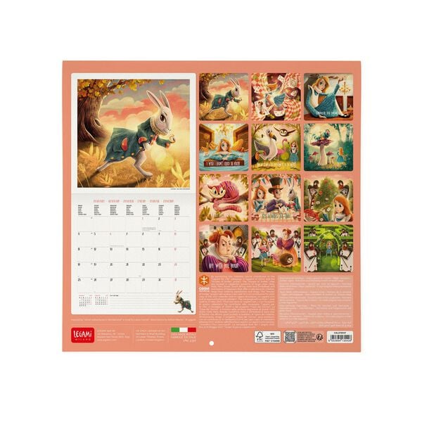 Calendario da Parete 2027 - 30 x 29 cm - Alice in Wonderland
