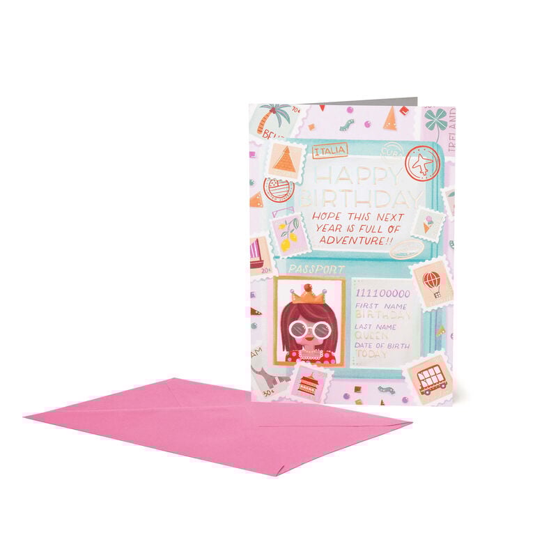 Birthday Card - Large - Greeting Card - Passport Birthday Card - Large - Greeting Card - Passport