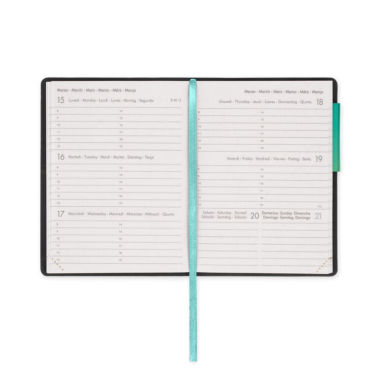 12-Month Mini Weekly Diary 2027 - Shades of Green