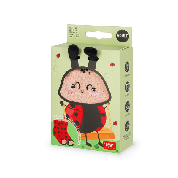Non-Slip Ladybug Socks for Adults - It's a Match!
