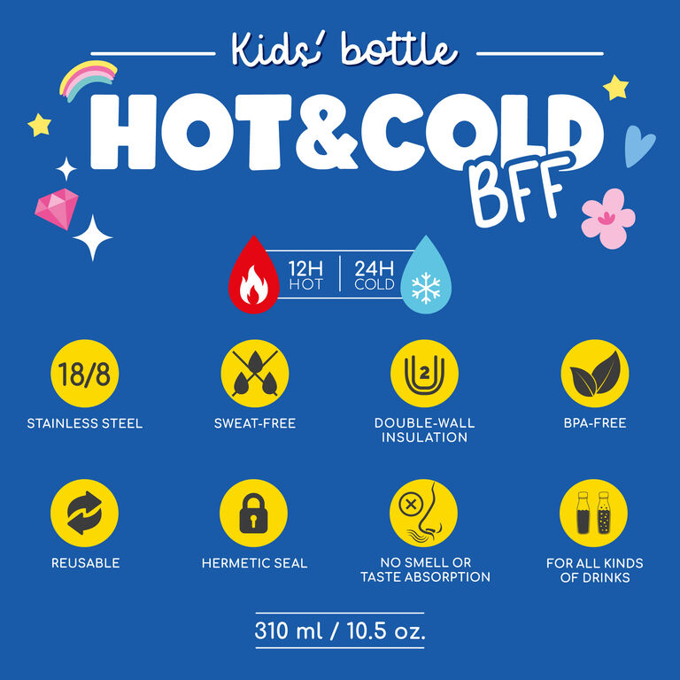 Vacuum Bottle for Kids - Unicorn - Hot&Cold BFF