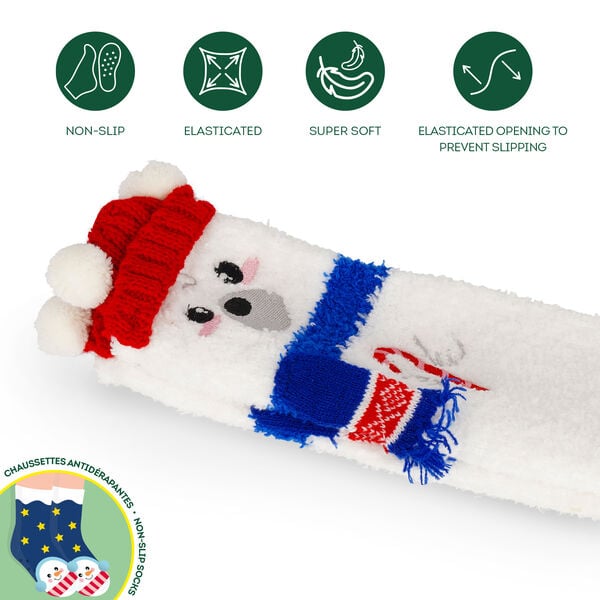 Adult Christmas Slipper Socks Polar Bear - It's a Match!