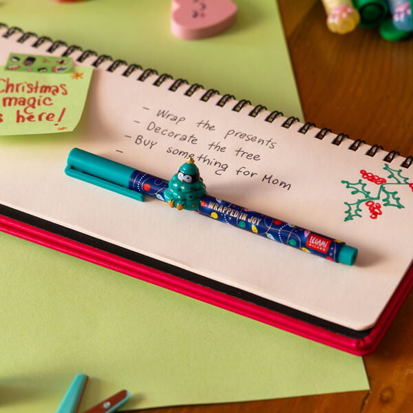 Set di 2 Penne Gel con Animaletto Decorativo - Jingle All the Way
