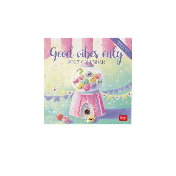 Calendario da Parete 2027 - 18 x 18 cm - Good Vibes Only