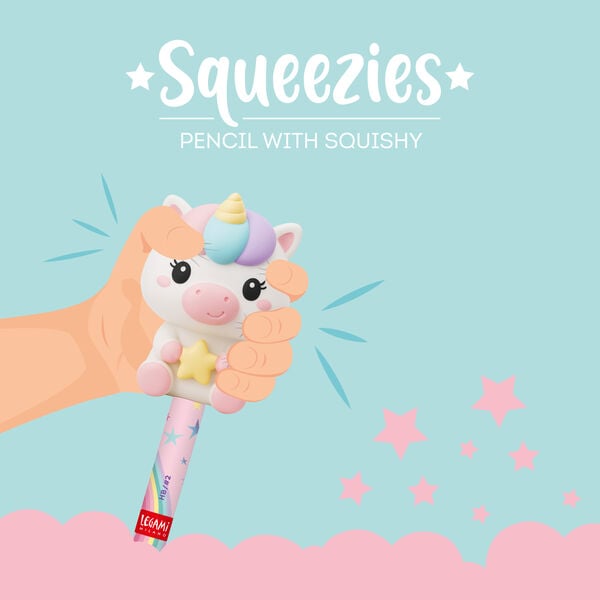 Pencil with Squishy Unicorn "Believe In Magic" - Squeezies Pencil with Squishy Unicorn "Believe In Magic" - Squeezies