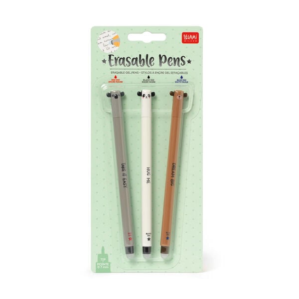 Set mit 3 Löschbaren Gelstiften - „Hug Me“, „Dream Big“, „Take It Easy“ - Erasable Pen
