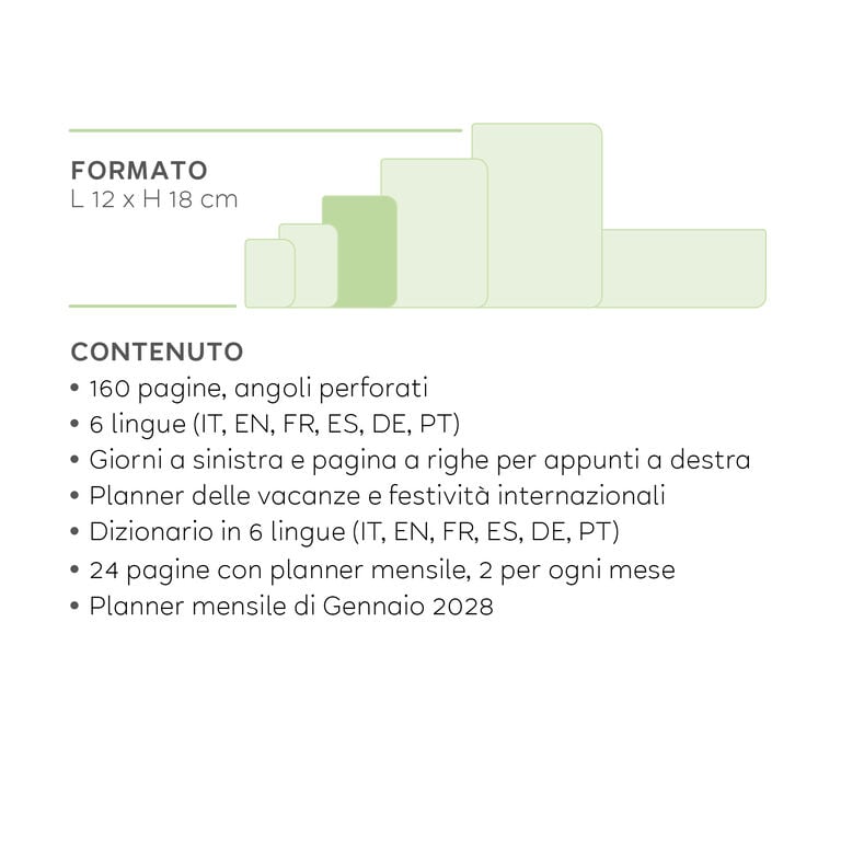Agenda 12 Mesi Settimanale Medium con Notebook 2027 - Botanic Garden