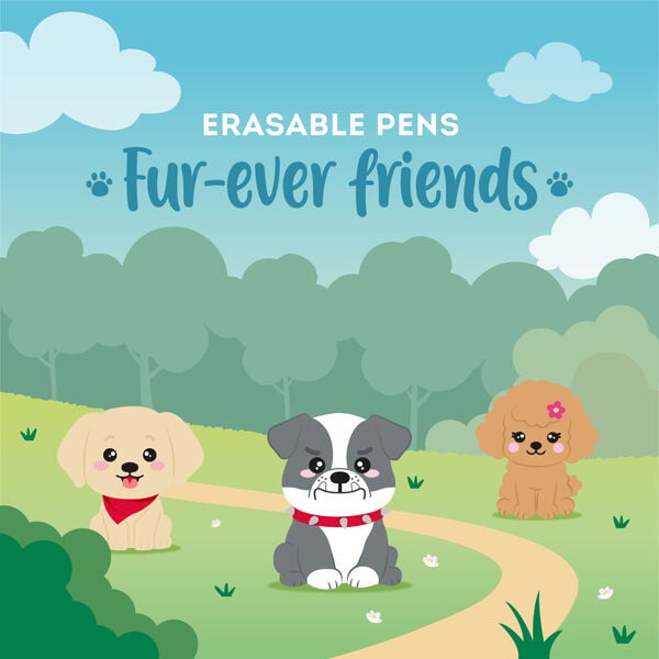 Set di 3 Penne Cancellabili - Erasable Pen - Fur-ever Friends Set di 3 Penne Cancellabili - Erasable Pen - Fur-ever Friends