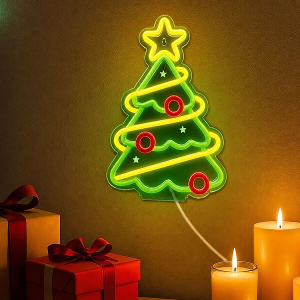 Insegna Luminosa Neon LED di Natale Xmas Tree - It's a Sign