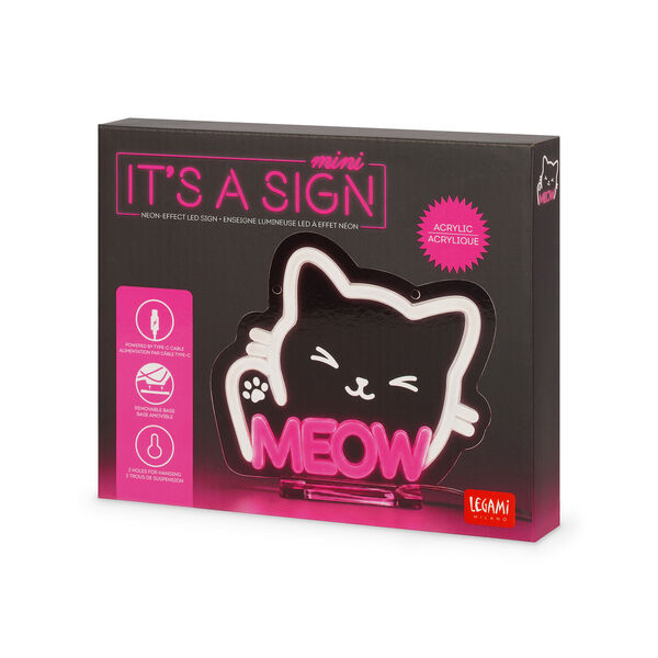 Mini Neon-Effect LED Sign - It's a Sign Mini - Kitty Mini Neon-Effect LED Sign - It's a Sign Mini - Kitty