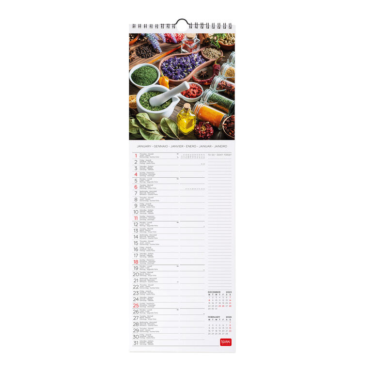 2026 Wall Calendar - 16 x 49 cm
