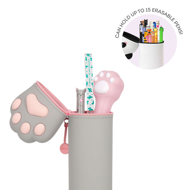 Astuccio Kawaii 2 In 1 In Silicone Morbido Con 8 Penne Gel Cancellabili | Portapenne Da Scrivania Retrattile, Regalo Studente