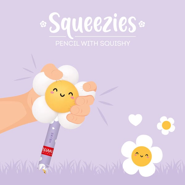 Pencil with Squishy Diasy "Oh Happy Daisy" - Squeezies Pencil with Squishy Diasy "Oh Happy Daisy" - Squeezies