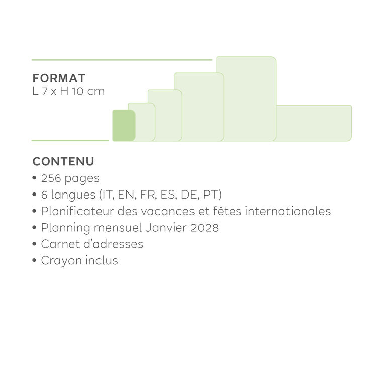 Agenda 12 Mois Bi-journalier Format Mini 2027 - Cosmic Lilac Agenda 12 Mois Bi-journalier Format Mini 2027 - Cosmic Lilac