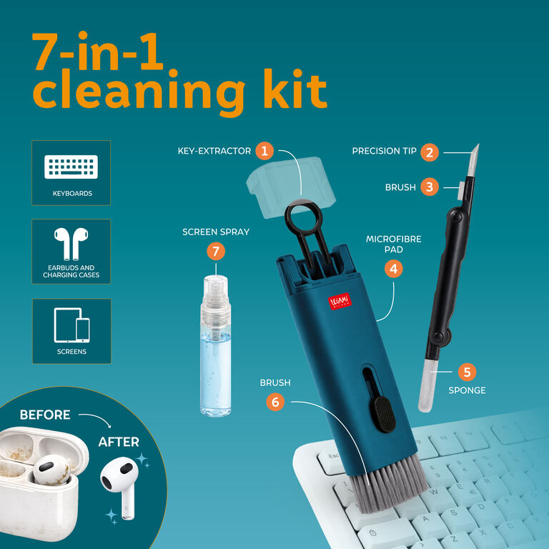 Kit per Pulizia dei Dispositivi Elettronici - 7-in-1 Cleaning Kit Kit per Pulizia dei Dispositivi Elettronici - 7-in-1 Cleaning Kit